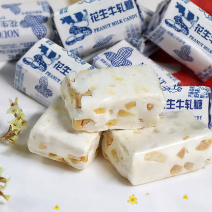 经典花生牛轧糖老式牛扎糖休闲零食 Classic Peanut Nougat Old Fashioned Nougat Casual Snack