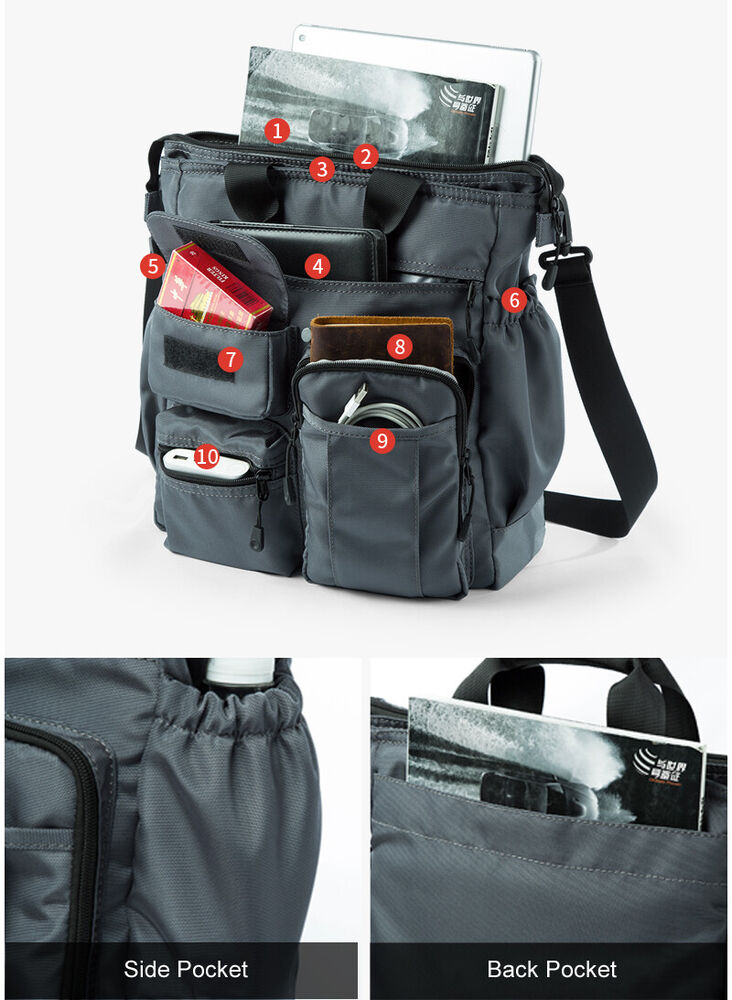 Water Resistant Multi Pockts Nylon Shoulder Bag Crossbody bag Purse Messenger