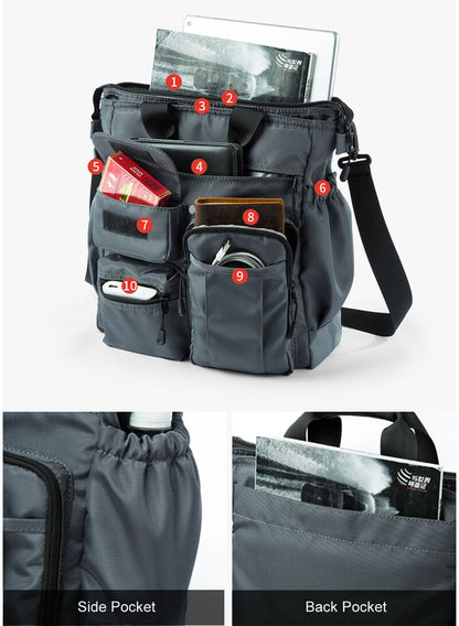 Water Resistant Multi Pockts Nylon Shoulder Bag Crossbody bag Purse Messenger