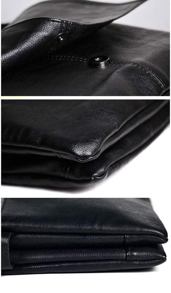 Men's Faux Leather Small Single Shoulder Bag Crossbody Messenger bag Hand Purse