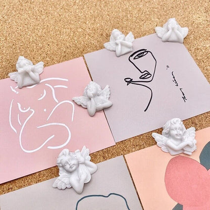 Message Board Push Pin 6Pcs Baroque Style Little Angel Map Thumbtacks Decoration