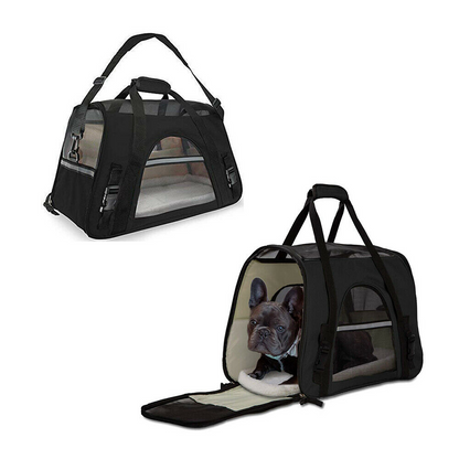 Pet Dog /Small Cat Carrier Soft Sided Comfort Bag Travel Case Airline Approved
