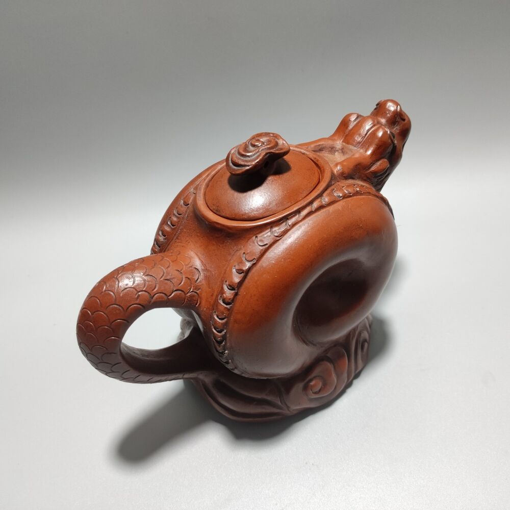 Vintage Chinese Yixing Purple Clay Teapot Zisha Ceremony Carving Collectible Art