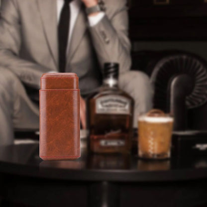 Cigar Cases PU Leather 3 Sticks Portable Storage Humidor Box Accessories 85x35mm