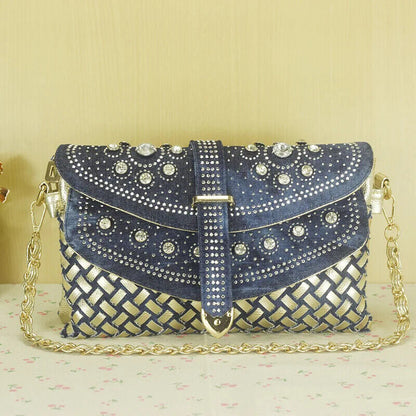Women Bag Lady Shoulder Bags Designer Handbags Weaving Jean Bags Woman