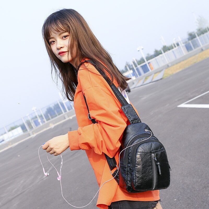 Women Chest Bag Soft PU Leather Crossbody Bags Bags Travel Backpack