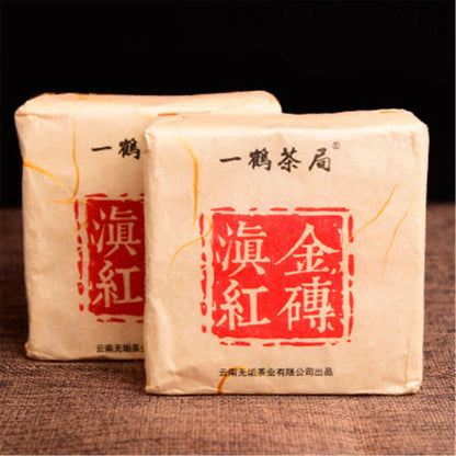 400 Years Ancient Old Tree Yunnan Dian Hong Golden Buds Brick Black Tea 250g