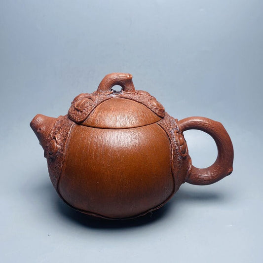 Vintage Chinese Yixing Purple Clay Teapot Zisha Ceremony Carving Collectible Art