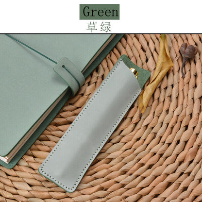 Handmade Cowhide Leather Vintage Pen Bag Single Pencil Case