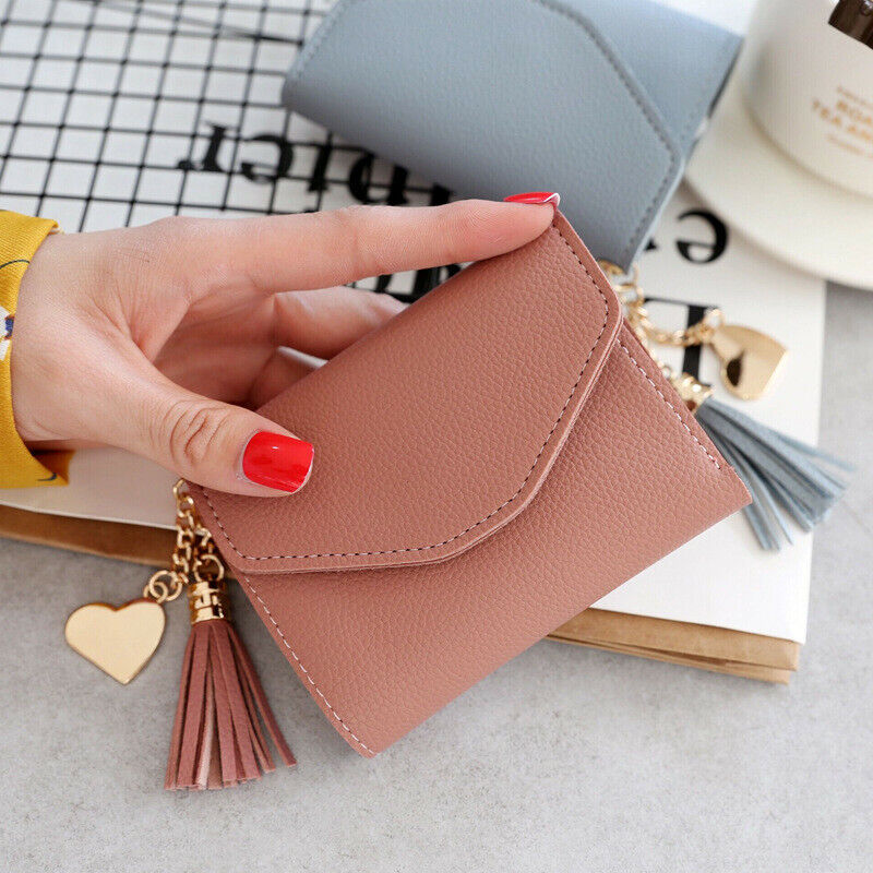 Women Wallet Clamps Purse Cash Clip Billfold Female Card Lady PU Leather Handbag