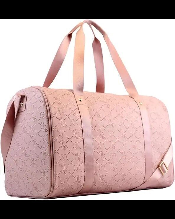 Juicy Couture Rosie Overnight Duffle Weekender Large Bag Quilted Taffy Logo