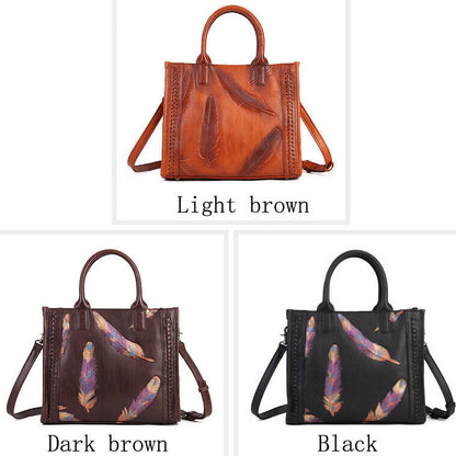 Retre Women's Handbags, Top Cow Leather Embossed Desinger Shoulder Bags