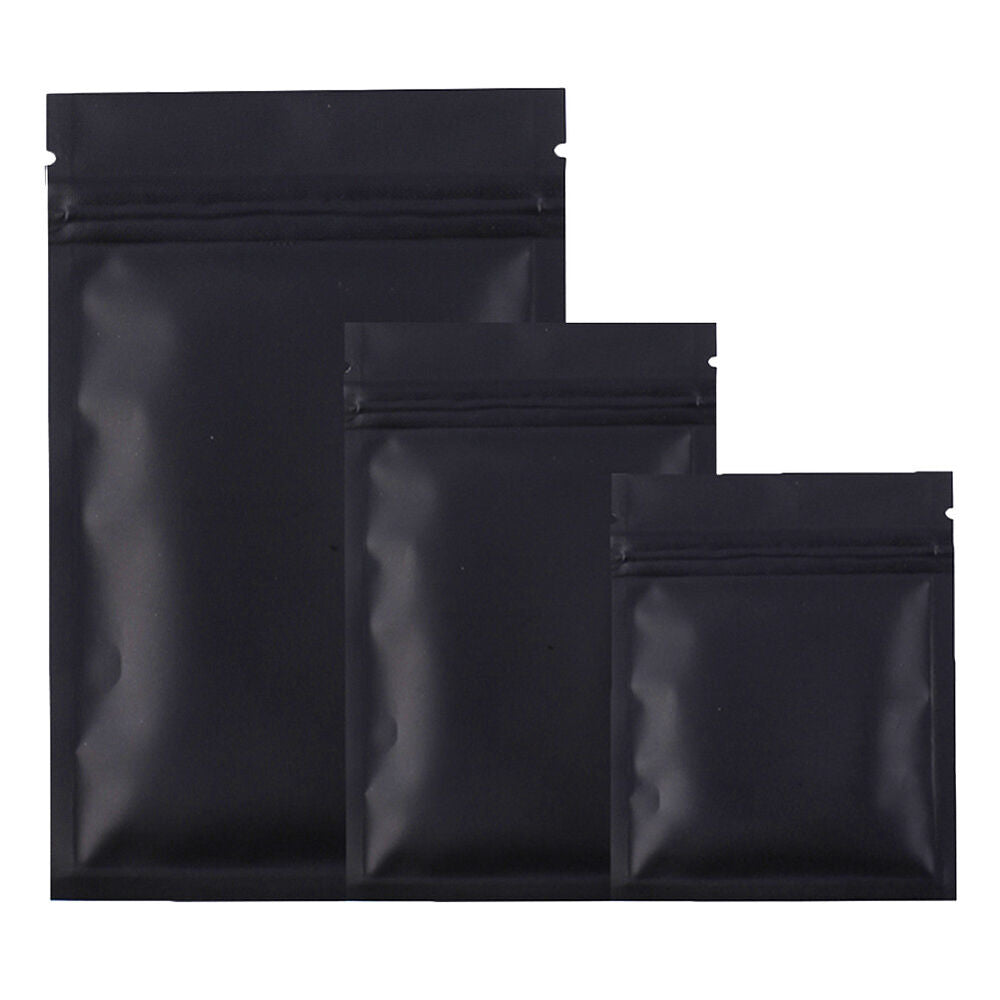 100 Flat Aluminum Foil Zip Lock Mylar Bag Resealable Zipper Clip Repacking Pouch
