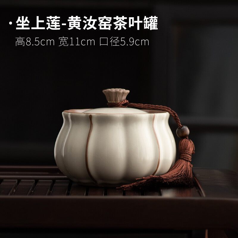 Ceramic Tea Jar Sealed Jar Household Chinese Tea Storage Jar Antique