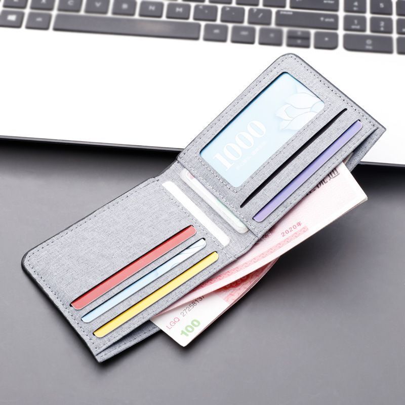Canvas Wallet Card Holder Wallet Money Bag Black/blue/gray Purse Credit Card Bag