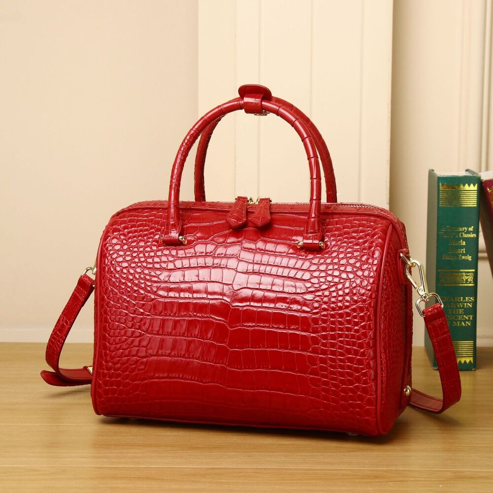 crocodile belly pattern handbag, top cow leather wedding bag shoulder pillow bag