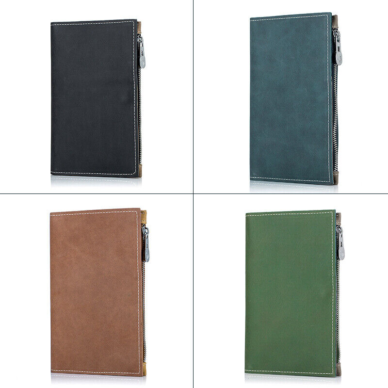 Genuine Leather Passport Bag Unisex Travel Wallet Zipper Ticket Clip And ID Bag