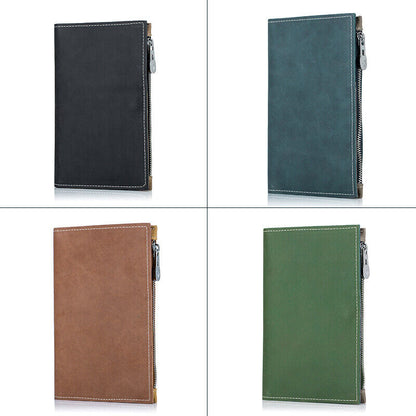 Genuine Leather Passport Bag Unisex Travel Wallet Zipper Ticket Clip And ID Bag