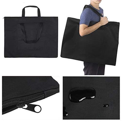A2 Waterproof Canvas Drawing Painting Board Bag,Black Sketching Black