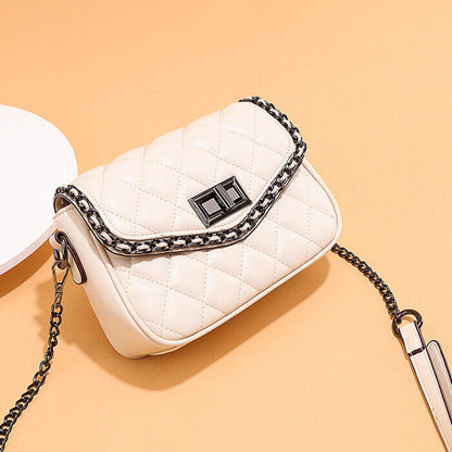 Soft Leather chain bag, women's sling shoulder crossbody bag