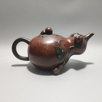 Vintage Chinese Yixing Purple Clay Teapot Zisha Ceremony Ceramic Gourd Teaware