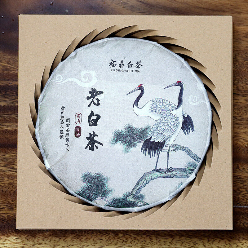 300g Chinese White Tea Cake Health Care High Mountain Fuding White Tea Gift Box