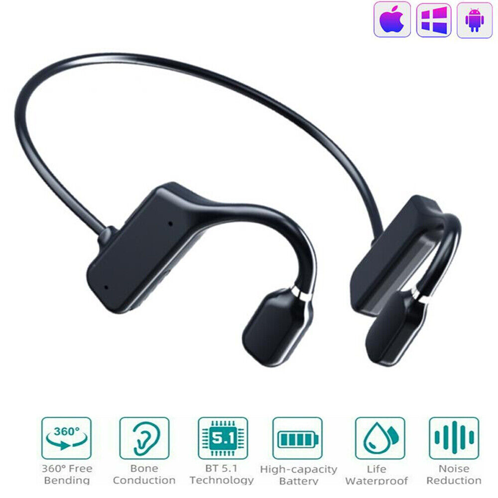 Bone Conduction Headphones Bluetooth Wireless Earbuds Outdoor Open Ear Headset