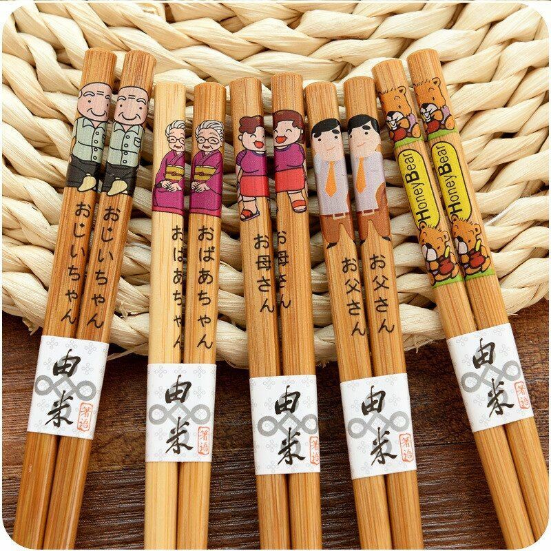 5 Pairs/Set Japanese Style Bamboo Wooden Sushi Chopsticks Tableware Eating Tools