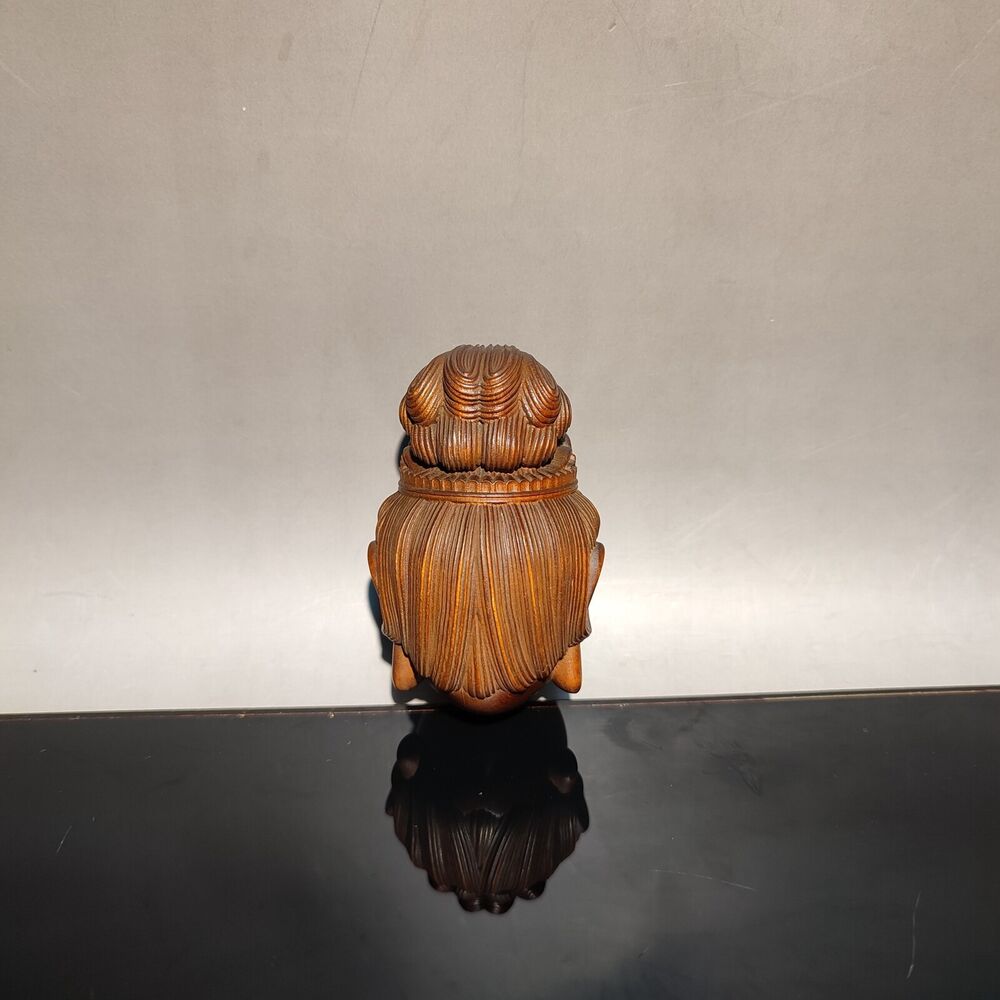 wooden statue carvings home decor Boxwood Kwan-yin sculpture Wood mini carved