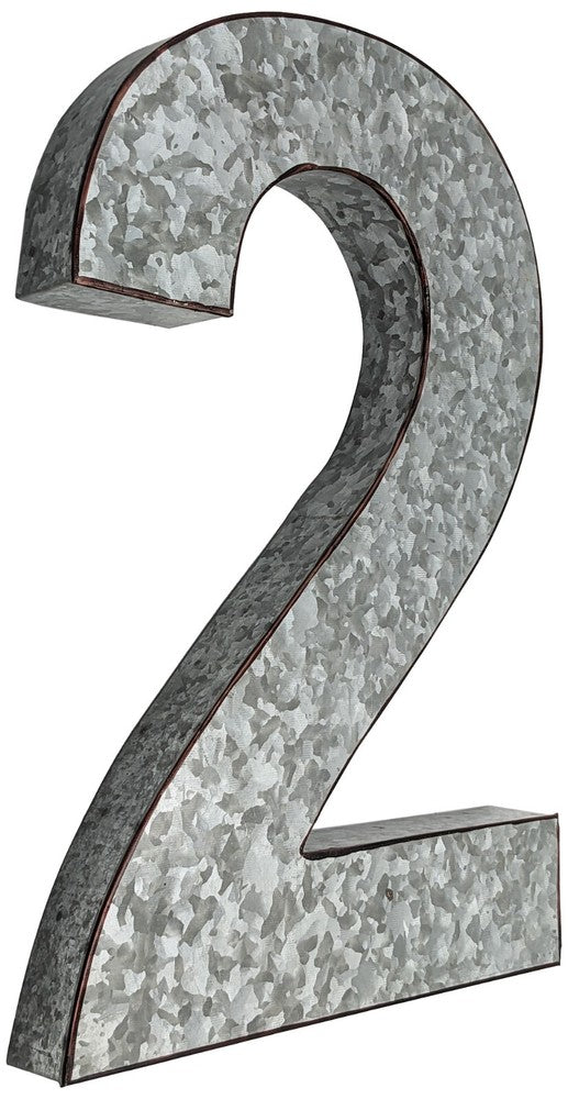 Huge 20" Metal Letter Hanging Wall Décor, Galvanized Metal with Rusted Edges