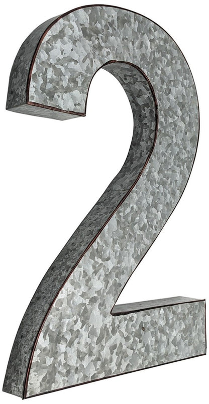 Huge 20" Metal Letter Hanging Wall Décor, Galvanized Metal with Rusted Edges