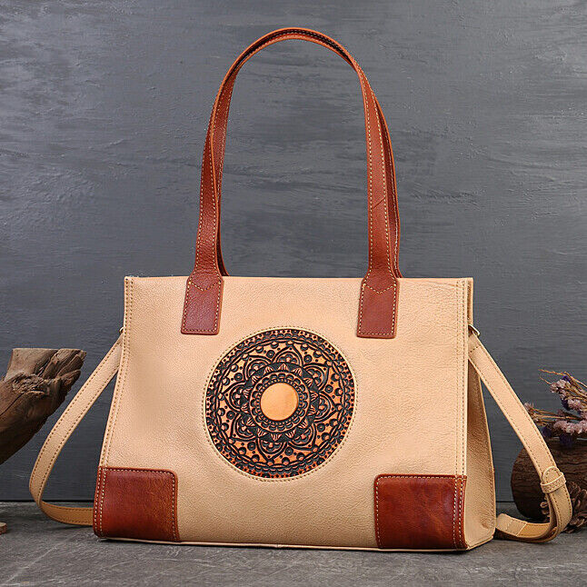 Luxury Women's Bag, Retro Top Cow Leather Tote Bag, Sling Shoulder Bag Hobo
