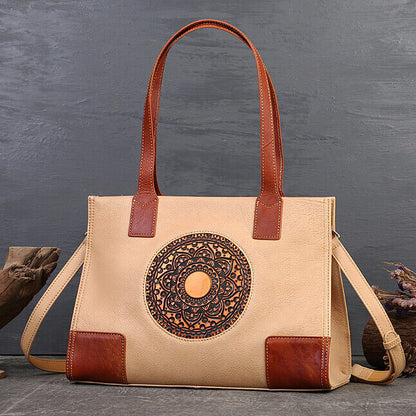 Luxury Women's Bag, Retro Top Cow Leather Tote Bag, Sling Shoulder Bag Hobo