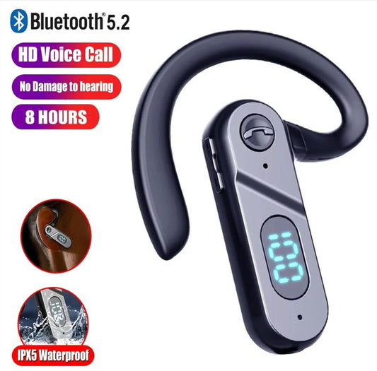 Wireless Bluetooth 5.2 Earphone Headset Driving Trucker Earbud Noise Cancelling