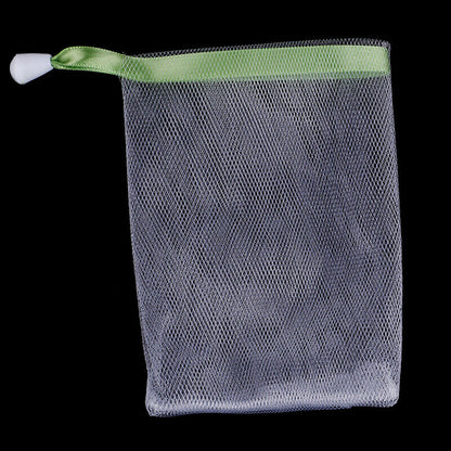 Nylon soap net small drawstring exfoliating mesh soap saver pouch bag =t=