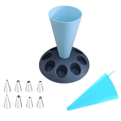 Pastry Bag Stand Piping Bag Stand with 8 Icing Holder Slots Cream Icing Tip Tool
