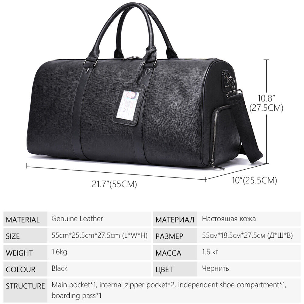 100%Genuine Leather Travel Bag Carry-on Hand Luggage Bags Shoulder Bag Big Totes