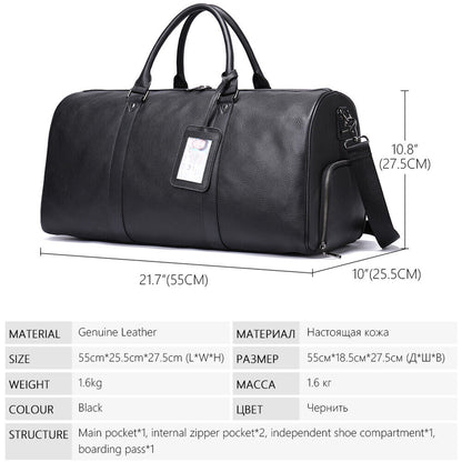 100%Genuine Leather Travel Bag Carry-on Hand Luggage Bags Shoulder Bag Big Totes