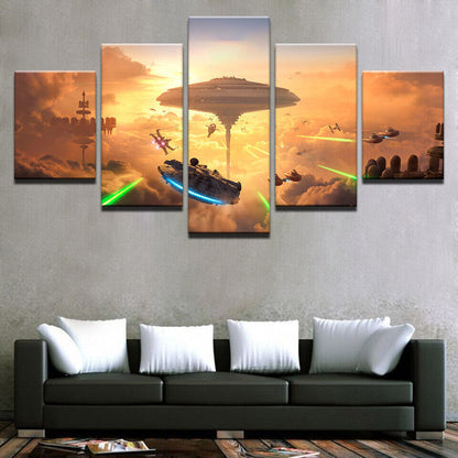 Star Wars Spacecraft Battlefront Canvas Prints Painting Wall Art Home Decor 5PC