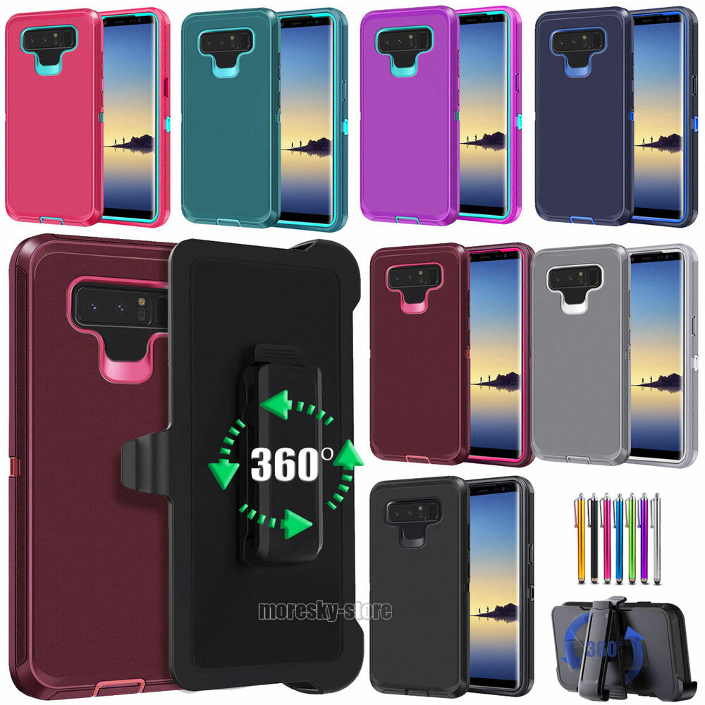 For Samsung Galaxy Note 8 Heavy Duty Rugged Hard Soft Case / Clip Holster Stand