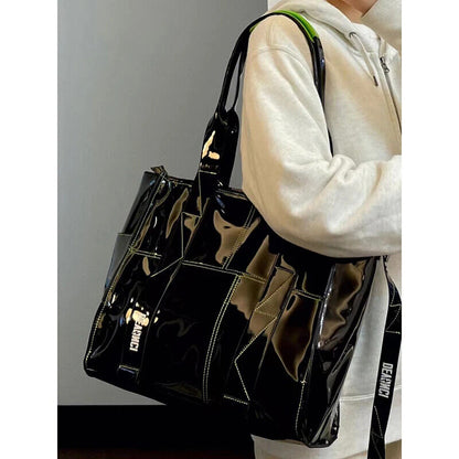 Women's Bag Patent Ladies Tote Bags Harajuku Aesthetic Crossbody Shoulder Bags