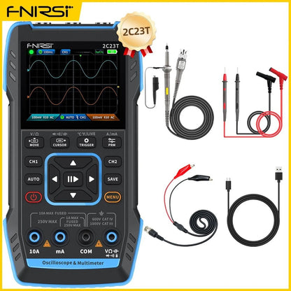 FNIRSI 2C23T 3IN1 Dual Channel Digital Oscilloscope Multimeter + Function Signal