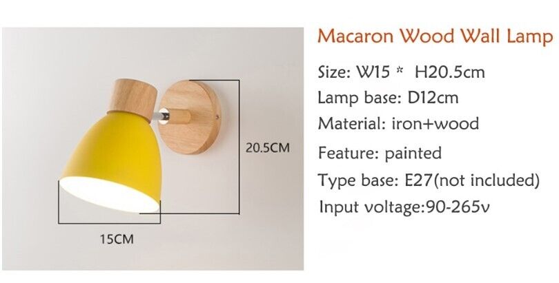Wall Lamps W/ Switch Wooden Nordic Modern Sconce Home Bedroom Living Room Lights