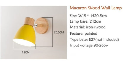 Wall Lamps W/ Switch Wooden Nordic Modern Sconce Home Bedroom Living Room Lights