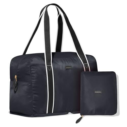 Paravel Foldable Travel Duffle Bag | Made with Sustainable Derby Black