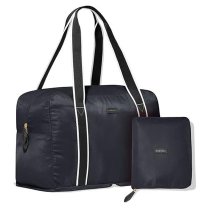 Paravel Foldable Travel Duffle Bag | Made with Sustainable Derby Black