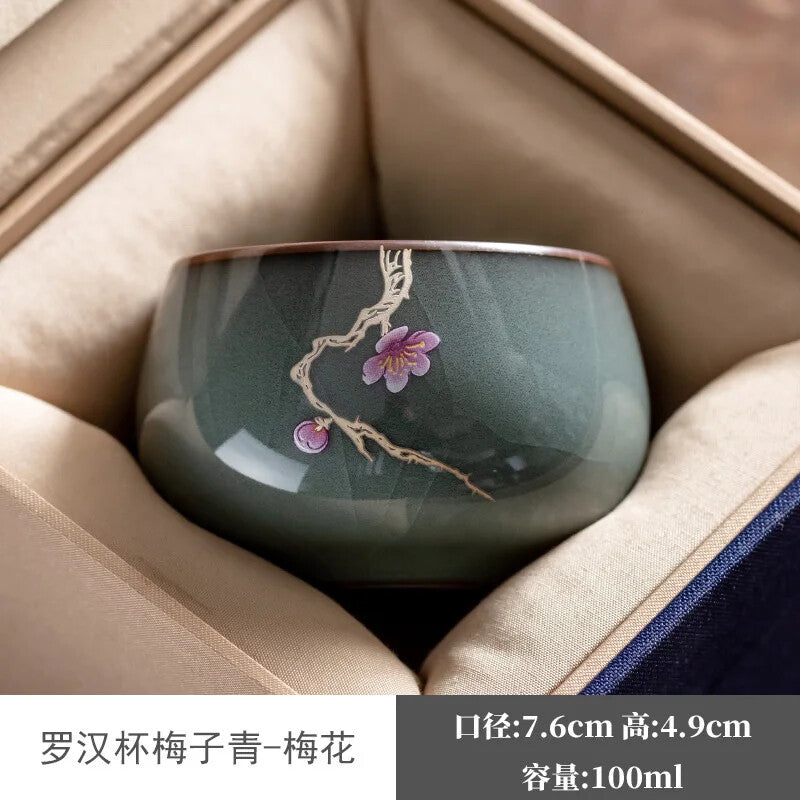 Guan Kiln Iron Tire Ceramic Tea Cup Cup TeaCups Gracked Glaze Split Ice Tea Gift
