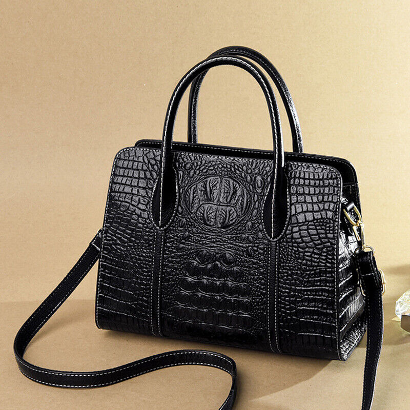 Women's Leather Crocodile Handbag Sling Satchel Tote Shoulder Bag Crossbody Bag