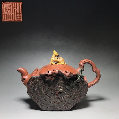 Chinese Yixing Zisha Clay Handmade Exquisite Teapot （福禄寿 底款：汪寅仙）