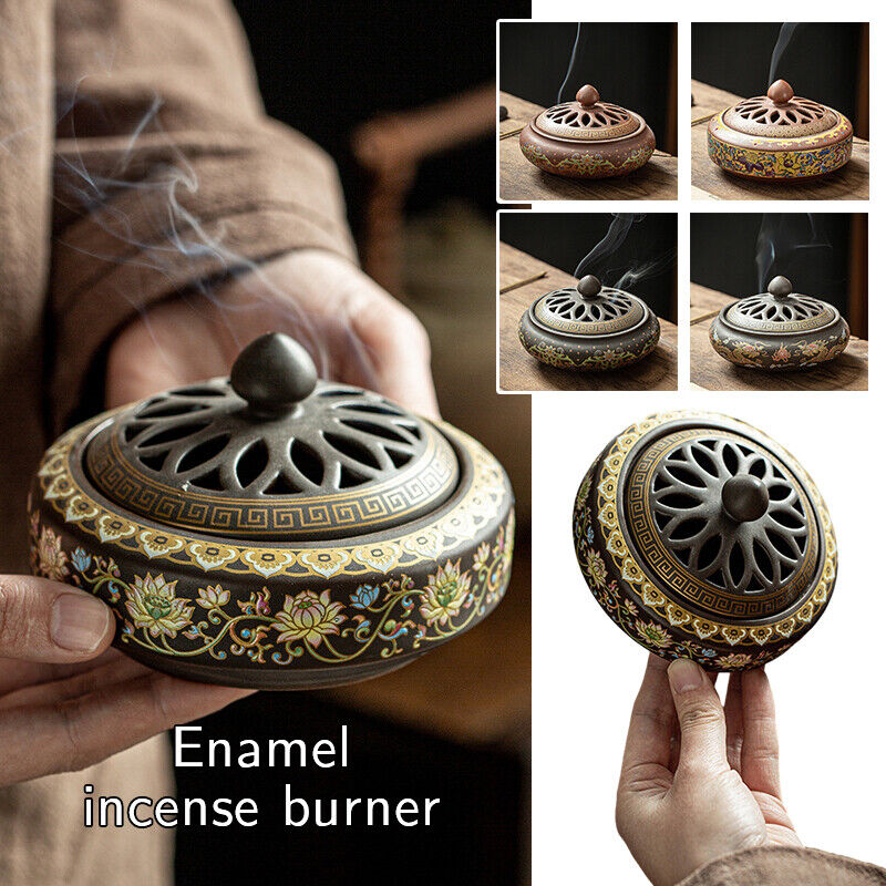 Chinese Incense Burner Ceramic Incense Bowl Indoor Buddhist Home Decor Tearoom